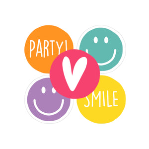 Cadeausticker - Smile party (5 stuks)