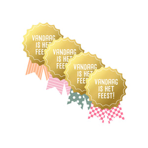 Cadeausticker - Medaille vandaag is het feest! (5 stuks)