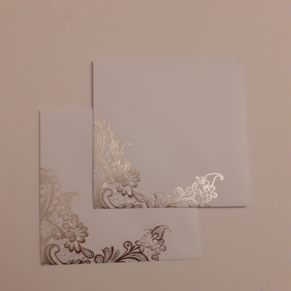 Envelop wit - vierkant met zilverfolie