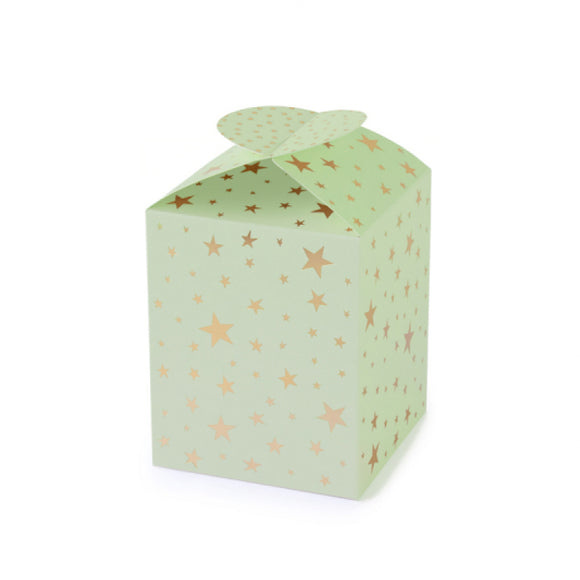 Medium cadeaudoos - pistache groen sterren