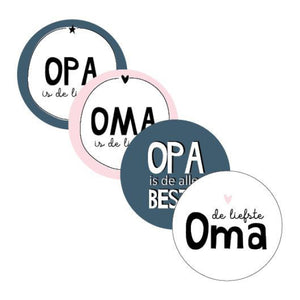 Cadeausticker - Opa/oma assorti (5 stuks)