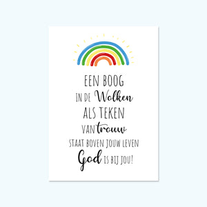 Postkaart christelijk - Een boog in de wolken