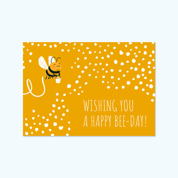 Postkaart verjaardag - Happy bee-day!