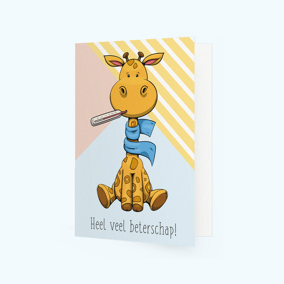 Postkaart ziekte - Heel veel beterschap! - Giraffe