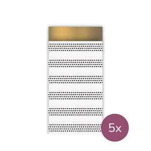 Cadeauzakje 7x13cm - Raster stripes (5 stuks)