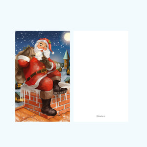 Minikaart - Christmas Kerstman schoorsteen