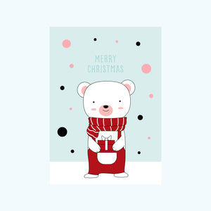 Kerstkaart - Merry Christmas bear