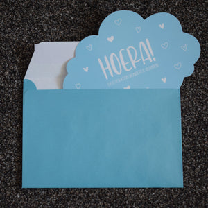 Envelop luxe 11,4x16,2cm - blauw met parelmoer glinstering