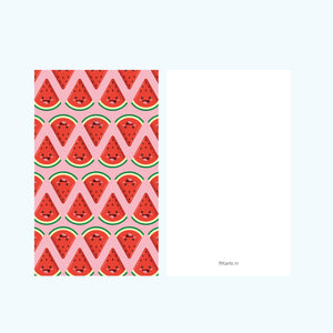 Minikaart - One in a melon pattern - roze